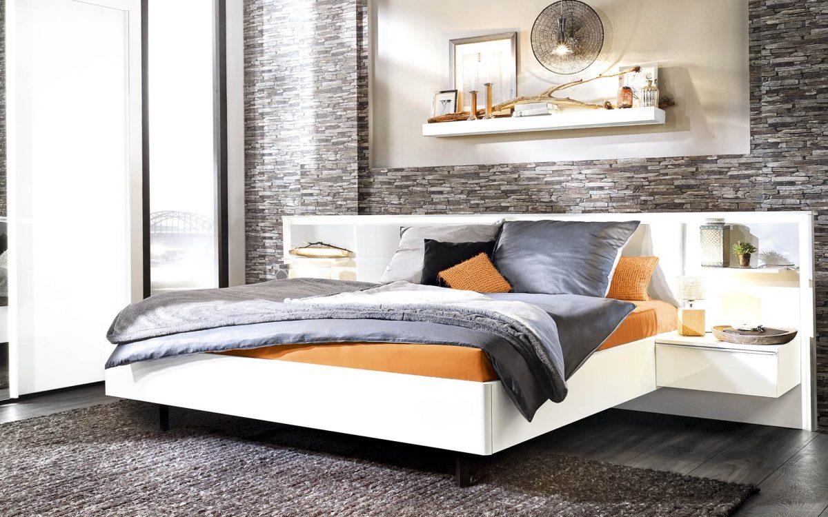 Tete De Lit En Bois Avec Chevet Integre — Lamichaure.Com