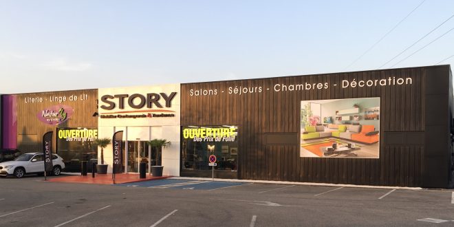 Façade du magasin STORY de Roanne, dans le loiret. Magasin de mobilier contemporain et tendance