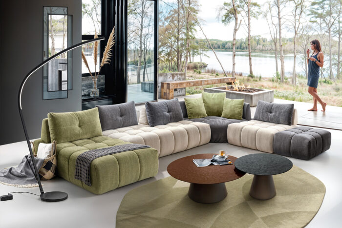 Canapé modulable assise et dossier capitoné - STORY