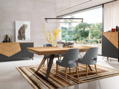 Séjour contemporain laque et bois rétroéclairé - Stpry mobilier contemporain et tendance