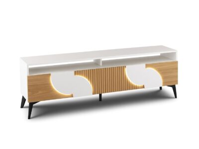 Meuble Tv Contemorain Façade Laque Et Bois Story