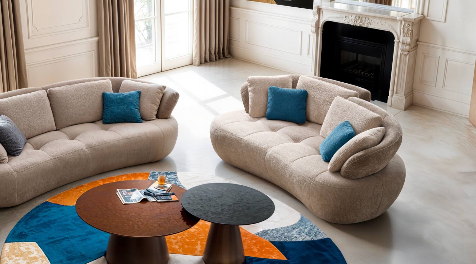 Canapé arrondi design organique - Story mobilier contemporain