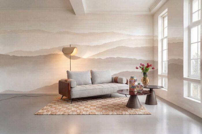 Canapé cuir et tissu - Story mobilier contemporain et tendance